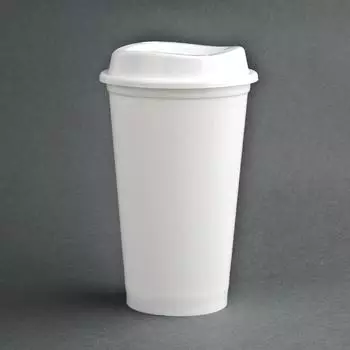 Olympia Wiederverwendbarer Kaffeebecher aus Polypropylen 450ml, 25er-Pack (CW929)
