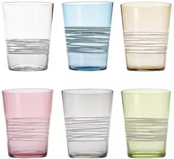 Zafferano Filante Tumbler Set 6-teilig, handgefertigt, verschiedene Farben (FL00199)
