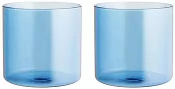 H+H Daylight 2er-Set Trinkgläser aus Borosilikatglas, Blau, 33cl (9526217)