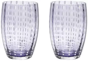 Zafferano Perle Trinkglas Lavendel, mundgeblasen, 32cl, 2er-Set (PR00110)