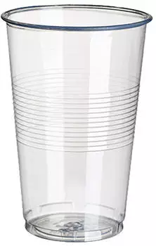 Papstar 50 Trinkbecher, PP 0,4 l &Oslash; 9,5 cm x H: 12,2 cm transparent mit Schaumrand Mindestbestellmenge 32 St&uuml;ck