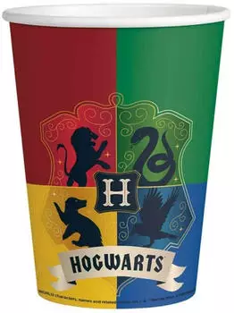 Amscan Harry Potter Hogwarts Houses Pappbecher 250ml, 8er-Pack (9915076)