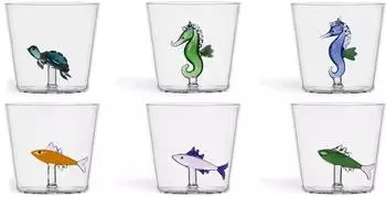 Ichendorf Marine Garden Animal Gl&auml;ser-Set 6-teilig, Borosilikat, 35cl (09997134)