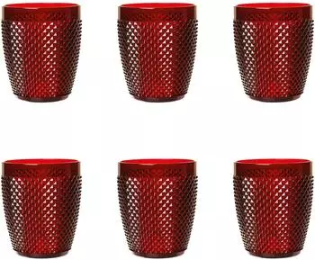 Excelsa Diamond 6er-Set Wassergl&auml;ser Kunststoff 400ml Rot (67828)