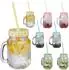 Relaxdays Limoglas Trinkgläser mit Strohhalm, 16er-Set, bunt (10045625_0)