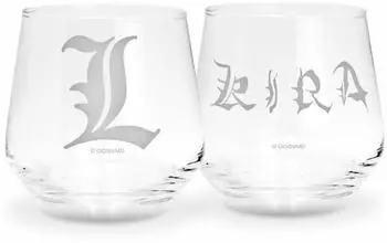 ABYstyle Death Note Kira & L Gl&auml;ser-Set, 2-tlg., transparent
