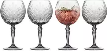 Lyngby Glas Melodia Gin & Tonic Glas Kristallglas, 650ml, 4er-Set