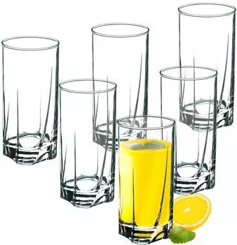 Kadax Highball-Gläser Set, Glas, 380ml, 6er-Set (K1759)