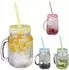 Relaxdays Mason Jar Trinkgläser mit Deckel, bunt, 4er-Set (10046138)