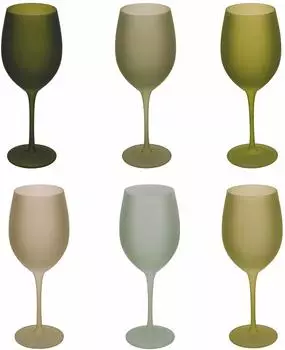 Villa d'Este Home Tivoli Happy Hour Greenery Gläser-Set 6-tlg., Glas, frosted, 650ml (5917940)