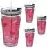 Relaxdays Kindergläser 4er Set mit Deckel und Strohhalm, Weltraum-Motiv