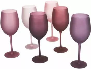 Villa d'Este Home Tivoli Happy Hour Provence Cocktailgläser Set 6-tlg., Glas, frosted, mehrfarbig, 550ml (5911522)