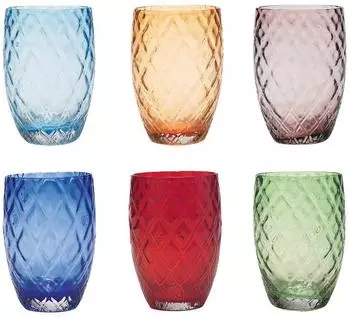 Zafferano Losanghe Trinkgläser-Set 6-teilig, bunt, handgefertigt (LS00199)