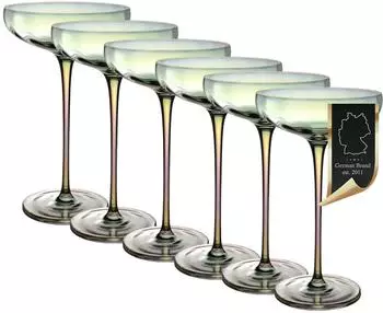 Intirilife Martinigläser 6er-Set Regenbogen-Schimmer Wellenform 140ml (IL-101027-6)
