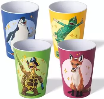 Stoneline Schule der Magischen Tiere Kinderbecher-Set 4-teilig, 250ml, rPET (22486)
