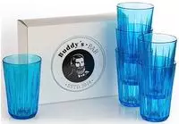 Buddys Bar - 6er Set, Hochwertige 0,3 Liter Tritan Kunststoff Trinkgl&auml;ser, BPA...