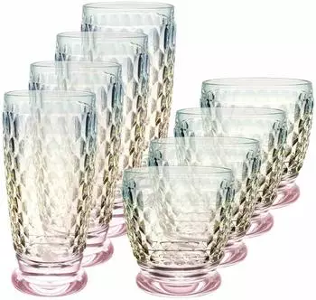 Villeroy & Boch Boston Pearl Longdrink- und Wasserglas-Set, 8-teilig (81467668-0)