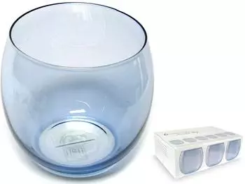 H+H Bubbly Sky Wassergläser aus Glas, himmelblau, 6er-Set (3901017)