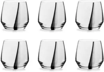 H+H Ink Gläser-Set 6-teilig, transparent/schwarz, 37cl (4999130)