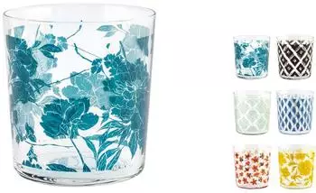 H+H Colorful 12er Set Gläser, Glas, 350cc, 6 Muster
