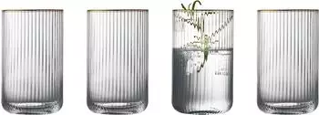 Lyngby Glas Palermo Gold Longdrinkglas 500 ml 4er-Set Gold