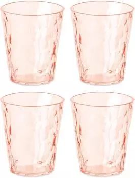 Koziol Superglas Club No. 1 Wasserglas 250ml transparent rose quartz, 4er Set (4409654)