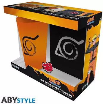 ABYstyle Naruto Shippuden Konoha Geschenkset XXL Glas + Pin + Notizbuch (ABYPCK253)