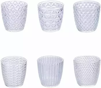 Villa d'Este Home Tivoli Geometrie Clear Wasserglas 380ml, 6er-Set (5915939)