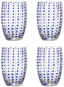 Bloomingville Brinley Trinkglas, blau, 4er-Set (82072202)