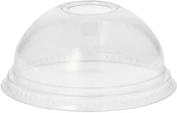 Papstar Dom-Deckel "Hurricane" PET rund &Oslash; 9,5cm, 4,5cm glasklar mit Lochung