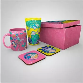 ABYstyle Rick and Morty Geschenkset Glas XXL + Becher + 2 Untersetzer (GFB0105)