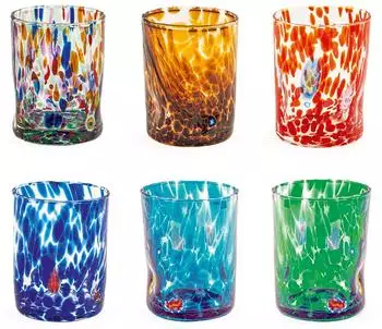 H+H Veneziano 6er-Set Gläser, mehrfarbig, 32cl