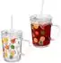 Relaxdays Kinderglas mit Henkel, Glas, transparent, 2er Set
