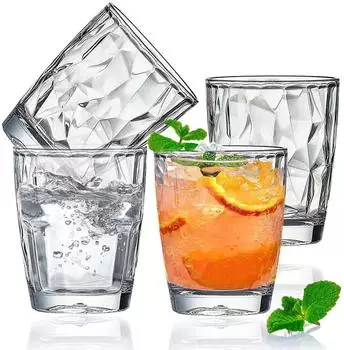 LuxusKollektion Acrylbecher 300ml transparent, 4er-Set, stapelbar