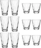 LEONARDO Gl&auml;ser-Set "Trinkglas-Set TWIST, 12-teilig" Becher-Set,