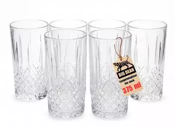 BigDean Longdrinkgl&auml;ser Set 6-teilig 375ml, transparent, sp&uuml;lmaschinenfest