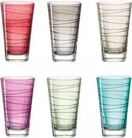 LEONARDO Longdrinkglas "Colori" veredelte mit lichtechter Hydroglasur, 280 ml,