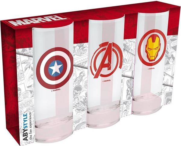 Abystyle Trinkglas 290 ml Avengers 3er Set