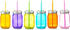 Zeller Color Trinkglas mit Strohhalm 6er Set bunt