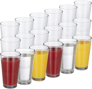 Relaxdays 18er Set Trinkgläser Wassergläser 500 ml