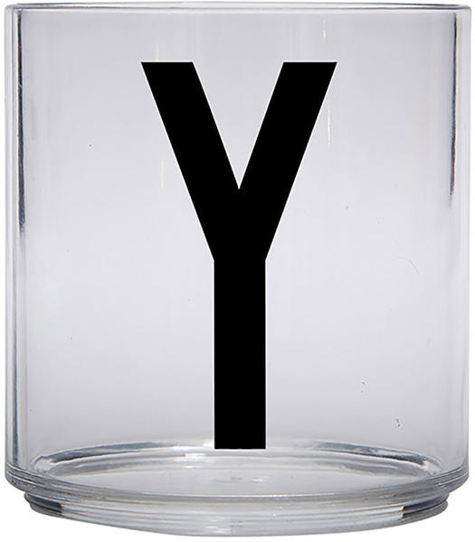 Design Letters Kids Personal Drinking Glass, Y - schwarz