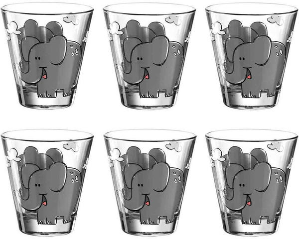Leonardo 6er-Set Trinkgläser Elefant Bambini 215 ml grau 12754656