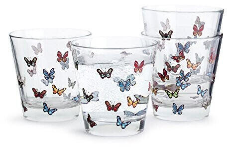 Sagaform Butterfly Glass Multicolour Trinkgläser, Glas, Bunt, 20 cl