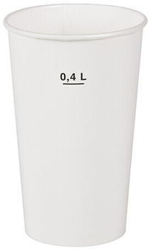 Papstar 1000 Trinkbecher für Kaltgetränke, Pappe 0,4 l Ø 8,97 cm · 13,5 cm weiss