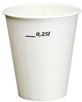 Papstar 2000 Trinkbecher für Kaltgetränke, Pappe 0,25 l Ø 8,97 cm · 10 cm weiss