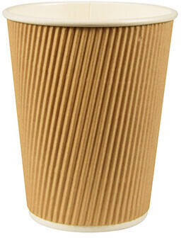 Papstar 500 Biologisch abbaubare und nachhaltige Trinkbecher, Pappe pure 0,2 l Ø 8 cm · 9 cm Ripple Wall