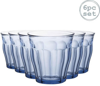 Duralex 1027BB06A0111 Picardie Marine Trinkglas 250ml, Glas, blau, 6 Stück