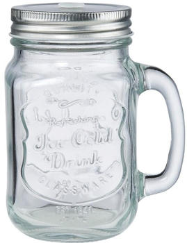 Butlers REFRESH 6x Trinkglas Mason mit Deckel 450ml