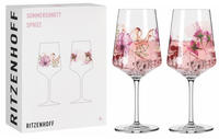 Ritzenhoff SPRITZERGLAS Gr&uuml;n, Rosa 20.3x26.6x10.1 cm