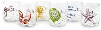 Excelsa Flore et Faune Wasserglas, mehrfarbig, 6 Stück